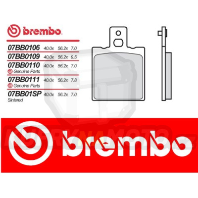 Brzdové destičky Brembo CAGIVA MITO EURO2 125 r.v. Od 04 -  Originál směs Zadní