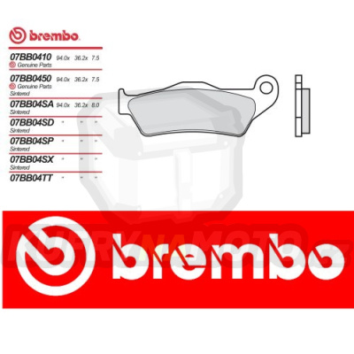 Brzdové destičky Brembo KTM EXC 380 r.v. Od 00 -  směs SX Přední