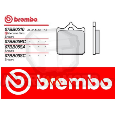 Brzdové destičky Brembo APRILIA RSV 1000 r.v. Od 02 -  směs Originál Přední