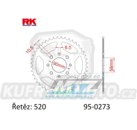 Rozeta ocelová (převodník) 0273-41zubů RK - Honda CMX250C / 96-16 + CMX250CD Rebel (USA) / 96-16 + CA125S Rebel / 95-01 + CMX250 Rebel / 00 + VT125C Shadow / 99-07 + XL125V Varadero / 01-13 + KTM 125 Duke / 11-13 + 200 Duke / 12-14