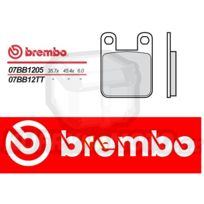 Brzdové destičky Brembo DERBI SENDA SM 50 r.v. Od 99 - 02 TT směs Zadní