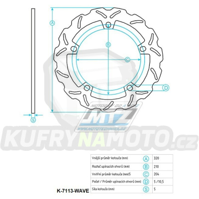 Kotouč brzdový (320/211/5D) - Honda CTX700DCT+Integra+NC700S+NC750S+NC750X+NM4 750 Vultus