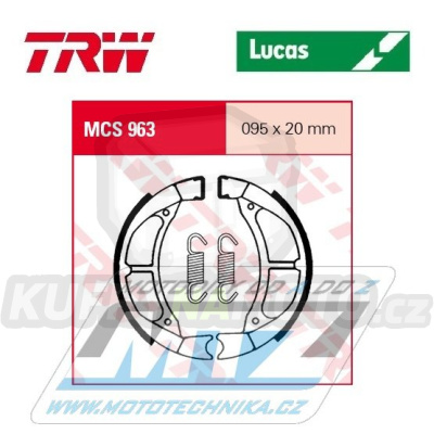 Brzdové obložení (brzdové pakny) TRW Lucas MCS963 - Suzuki RM80 + Yamaha YZ50 + YZ60 + BW80 + TY80 + YZ80 + TT90R + TT90R -E + TT110R