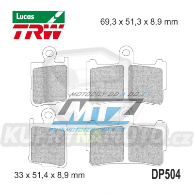 Destičky brzdové DP504-LUSV TRW Lucas MCB828SV - směs Sinter Road