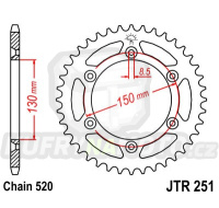 Řetězová rozeta YAMAHA YZ 250 F 2010-2013 40 zubů, řetěz 520 - akce