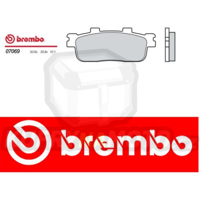 Brzdové destičky Brembo KYMCO XCITING 250 r.v. Od 05 -  XS směs Zadní