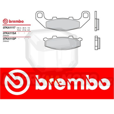 Brzdové destičky Brembo KAWASAKI EX R NINJA 250 r.v. Od 88 - 96 SA směs Zadní