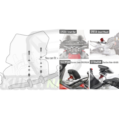 Montážní sada – nosič držák navigace smart bar Givi KTM Adventure 990 2003 - 2014 G1480- 01 SKIT