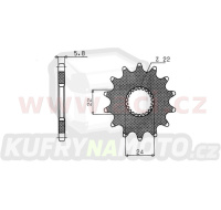 řetězové kolečko pro sekundární řetězy typu 520, SUNSTAR (13 zubů)