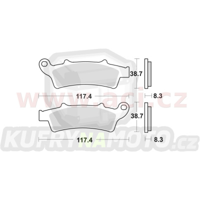 brzdové destičky, BRAKING (semi-metalická směs SM1) 2 ks v balení