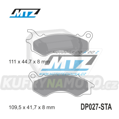 Destičky brzdové DP027-STA - směs Standard