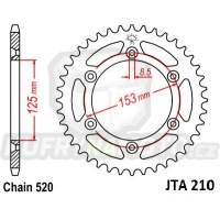 Řetězová rozeta BETA RR 125 2018-2025 49 zubů, řetěz 520 - akce