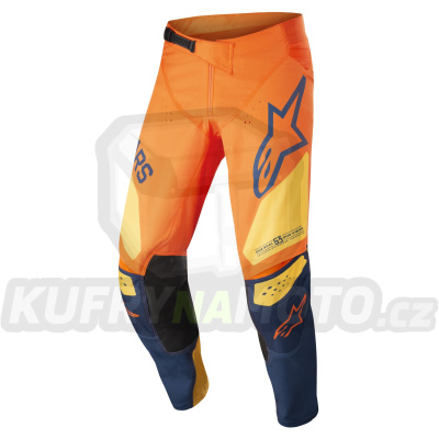 kalhoty TECHSTAR FACTORY, ALPINESTARS (oranžová/tmavá modrá/žlutá)