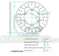 Kotouč brzdový (240/115/6D) - Honda CA125 Rebel / 95-00+CB125F / 15-17+CBF125 / 09-12+VT125C Shadow / 99-08+CBX250 / 84-98+CMX250C Rebel / 96-00