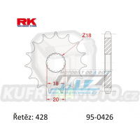 Kolečko řetězové (pastorek) 0426-13zubů RK - Suzuki GN125R + ALT125 + LT125 + DR100 + SP100 + DF125 + GN125 + GS125 + Yamaha YT125 + HMZ 125 + Hyosung 125 + Yuki 125