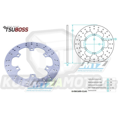 Kotouč brzdový (230/120/6D) - Kawasaki KLE500 / 91-07+KLR650 / 87-07