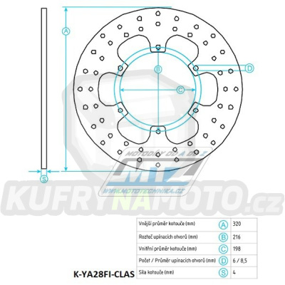 Kotouč brzdový (320/198/6D) - Yamaha XVZ1300 / 96-07