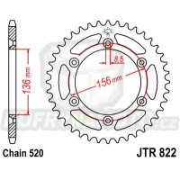 Řetězová rozeta BETA RR 450 2005-2009 45 zubů, řetěz 520 - akce