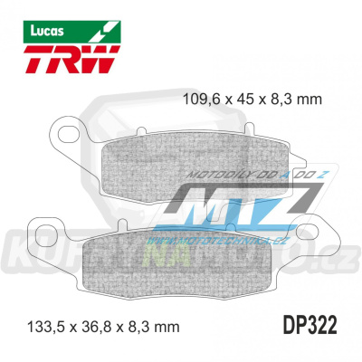 Destičky brzdové DP322-LUSV TRW Lucas MCB682SV - směs Sinter Road