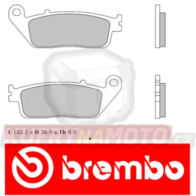 Brzdové destičky Brembo HONDA SILVER WING 400 r.v. Od 06 - 08 XS směs Zadní