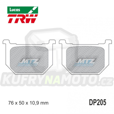 Destičky brzdové DP205-LU TRW Lucas MCB509 - směs Allround