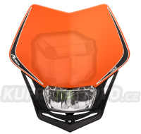 UNI přední maska včetně světla V-Face FULL LED, RTECH (oranžová/černá)