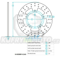 Kotouč brzdový (296/144/5D) - Honda VT500C Shadow+VT600Shadow