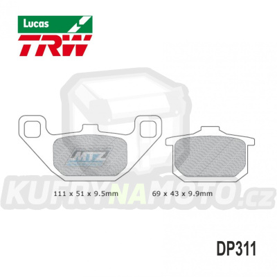 Destičky brzdové DP311-LU TRW Lucas MCB532 - směs Allround