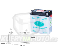 LANDPORT baterie YB5L-B 12V 5AH 121X61X131 (12N5-3B)