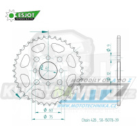 Rozeta ocelová (převodník) 15078-39zubů ESJOT 50-15078-39 - Bashan 150 Quad / 00-15