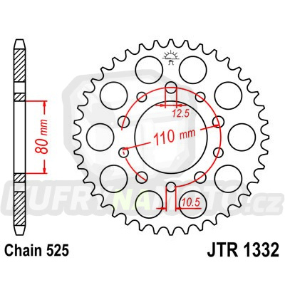 Řetězová rozeta TRIUMPH Bonneville America 800 2002-2006 44 zubů, řetěz 525 - akce