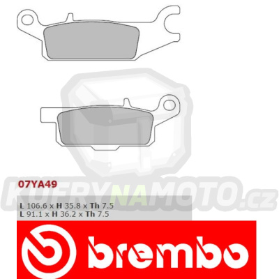 Brzdové destičky Brembo YAMAHA YFM RAPTOR LEFT/REAR 250 r.v. Od 09 -  směs SD Přední