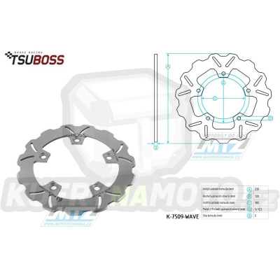 Kotouč brzdový (230/102/5D) zubatý desing - Yamaha YZF R125 / 08-13