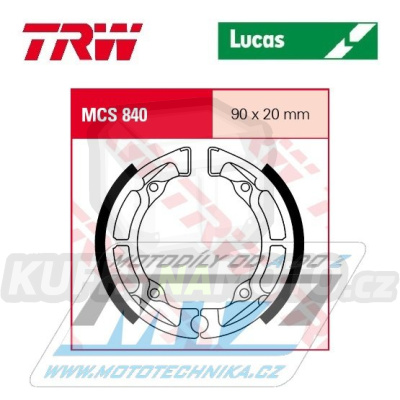 Brzdové obložení (brzdové pakny) TRW Lucas MCS840 - Kawasaki KDX50 + Suzuki CS50 Roadie + JR50 + LT50