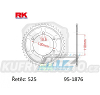 Rozeta ocelová (převodník) 1876-46zubů RK - Suzuki GSXR600+GSXR750+GSXR1000 + GSXS1000 + Yamaha FZ07+FZ09+FZ10 + MT07+MT09+MT10 + YZFR6+YZF-R6 + XSR700+XSR900 + 900 Tracer+MTT850 + XTZ690 Tenere+XTZ700 Tenere