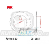 Rozeta ocelová (převodník) 1857-42zubů RK - Yamaha XT600+TT600 + YFZ450+YFZ450X+YFZ450R + YFM250R Raptor+YFM350R Raptor+YFM700R Raptor + YFZ350 Banshee+YFM350X Warrior