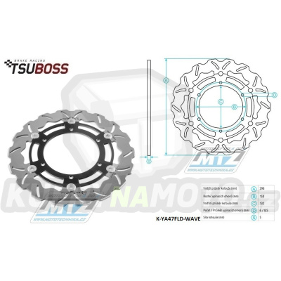 Kotouč brzdový plovovoucí (298/132/6D) zubatý desing - Yamaha WR125X / 09-16+XT660R / 04-16+XT660ZTenere / 08-16