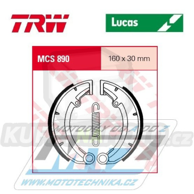 Brzdové obložení (brzdové pakny) TRW Lucas MCS890 - MZ/MUZ TS125 + TS150 + ETZ250 + TS250 + ETZ251 + ETZ251 Kanuni + Saxon Fun 251 + Saxon Tour 251 + ETZ301 Kanuni + 301 Saxon Fun + 301 Saxon Tour + 500 Green Star + R500 + Red Star 500 ...