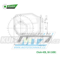 Rozeta ocelová (převodník) 15081-55zubů ESJOT 50-15081-55 - Sachs X-Road 125 Morini Motor / 08