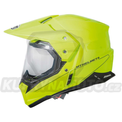 Přilba MT OFFROAD SYNCHRONY DUO SPORT s plexi a kšiltem barva žlutá FLUO velikost XXL