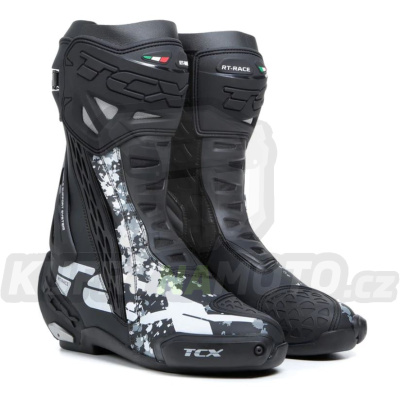 Moto boty TCX RT-RACE černo/bílo/šedé