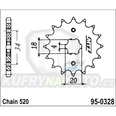 Kolečko řetězové (pastorek) 0328-14zubů MTZ - Honda XR200R+XR250R + XL125S+XL200R + XL200 Paris Dakar + CM250C + TLR200 Reflex + AJP PR3+PR4