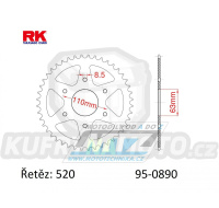 Rozeta ocelová (převodník) 0890-42zubů RK - KTM 125 Duke ABS + 125RC ABS + 125RC + 200 Duke ABS + 200RC + 390 Adventure + 390 Duke ABS + 390 RC + 390 RC R + Husqvarna 401 Svartpilen + 401 Vitpilen