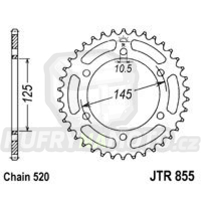 Řetězová rozeta YAMAHA XT 660 Z Tenere 2008-2015 46 zubů, řetěz 520 - akce