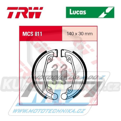 Brzdové obložení (brzdové pakny) TRW Lucas MCS811 - Honda CB200B + CB250RS + CL250S + XL500S