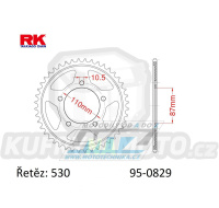 Rozeta ocelová (převodník) 0829-45zubů RK - Suzuki GSF600 Bandit + GSF600S Bandit + GSF650 Bandit + GSX600 F Katana + GSX750 F + GSXR750 + GSXR1100 + RF600R + VZ800 Marauder