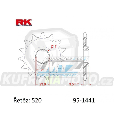 Kolečko řetězové (pastorek) 1441-14zubů RK - Suzuki RMZ450 / 05-12 + RMX450Z / 10-19