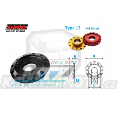 Podložka Alu ¤6 - DRC Aluminum Spacer Type12 (M6 18mm) - DRC D58-57-454 - černá