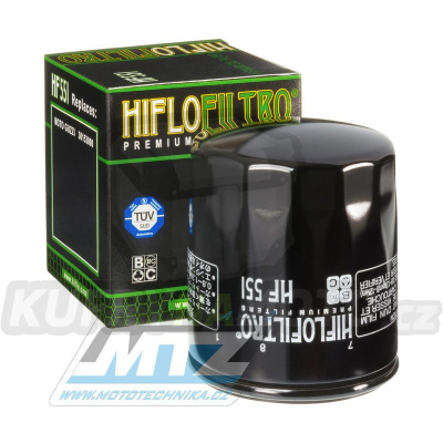 Filtr olejový HF551 (HifloFiltro) - Moto Guzzi 850 + 1000 Daytona + 1000 V10 Centauro + 1100 California + 1100 Stone + 1100 V11 Le Mans + 1100 V11 Scura + 1200 Griso 8V + 1200 Norge + 1200 Stelvio