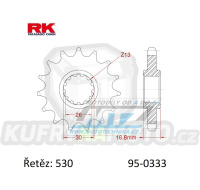 Kolečko řetězové (pastorek) 0333-15zubů RK - Honda CB900F Hornet+CB1000R+CBF1000F + CBR900RR+CBR929RR+CBR954RR Fireblade + CBR1000RR Fireblade+VTR1000F Firestorm+VTR1000SP + VFR750F Interceptor+VF750C Magna+VF750F+RVT1000R